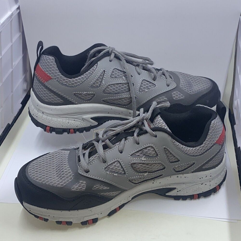 Skechers Hillcrest 237265W Mens Gray/red Wide Fit Lace Up Hiking Shoes Size 8.5 - Picture 2 of 13